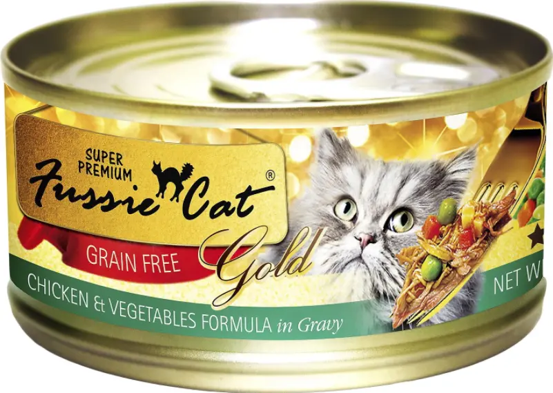 Fussie Cat Super Premium Chicken & Vegetables In Gravy Canned Food 1