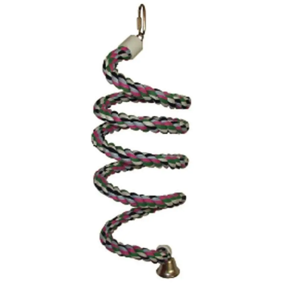 Happy Beaks Cotton Rope Boing With Bell Bird Toy 1
