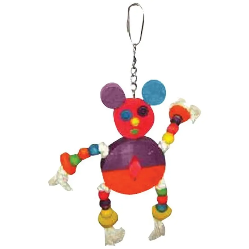 Happy Beaks Crazy Wooden Mouse Bird Toy 1