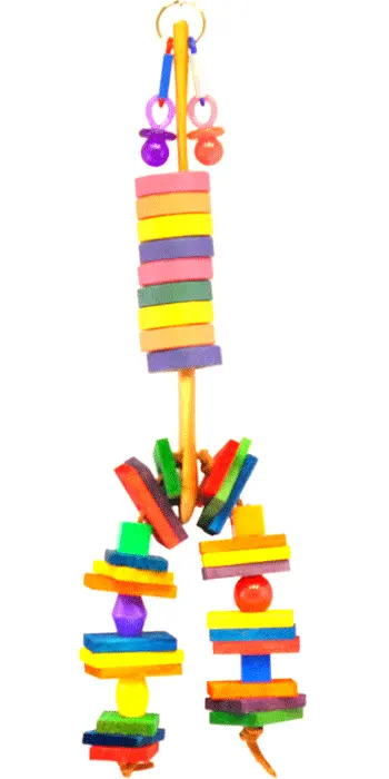 Happy Beaks Wooden Spoon With Bagels, Blocks And Beads By A&E 1