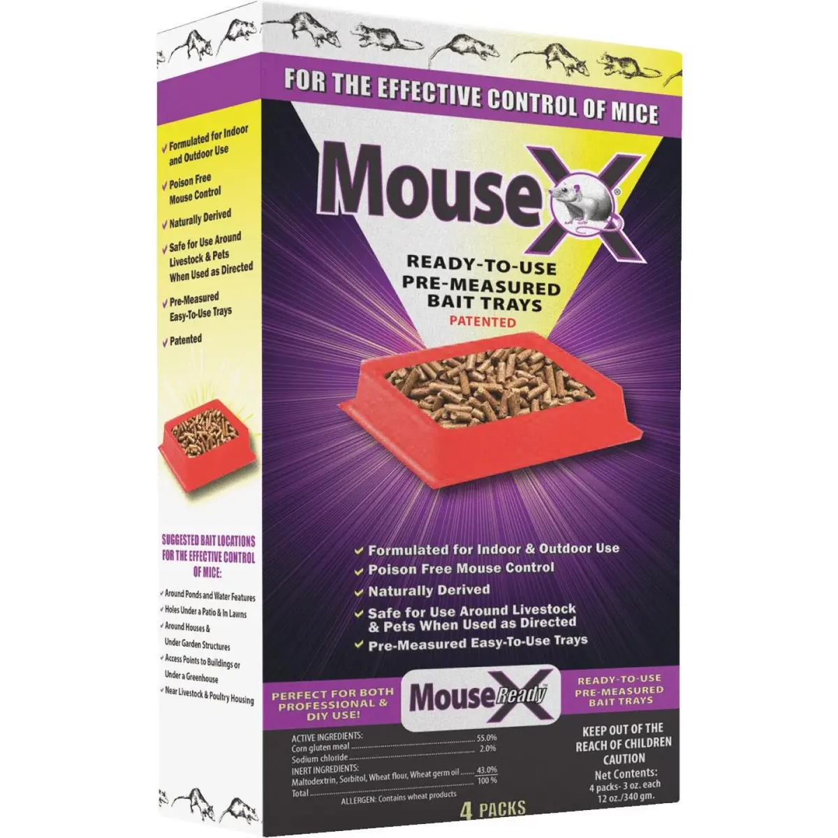 Mousex Disposable Mouse Pre-Measured Bait Tray (4-Pack) 1