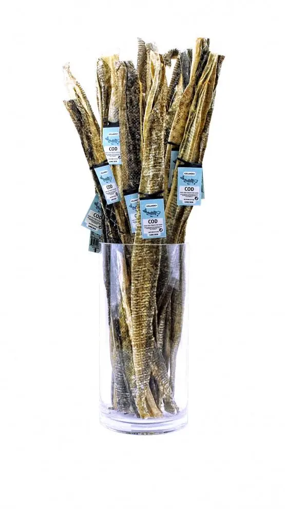 Icelandic+ Cod Long Skin Sticks Fish Dog Treats 1