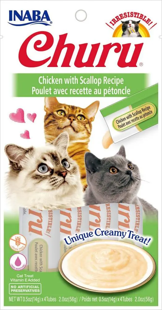 Inaba Churu Chicken Puree With Scallop Cat Treat 1