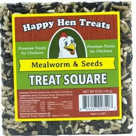 Poultry Treats, Mealworm & Seed Squares, 6-Oz. 1