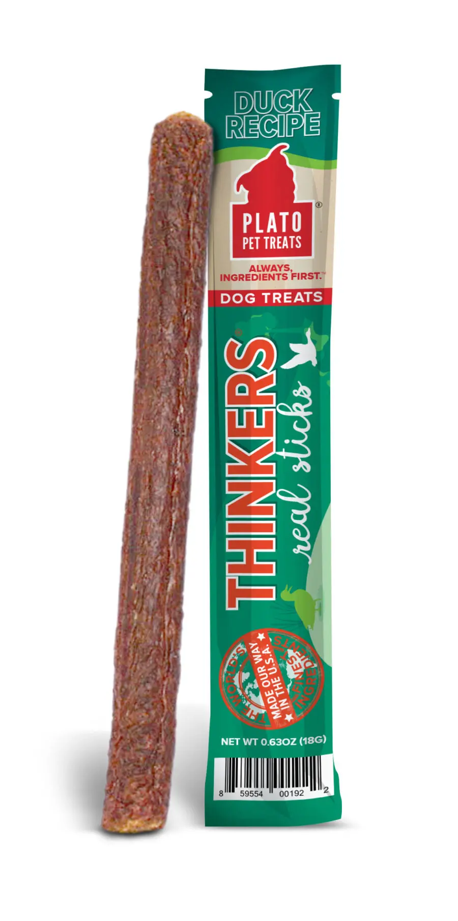 Plato Thinkers Duck Meat Stick Dog Treats 1