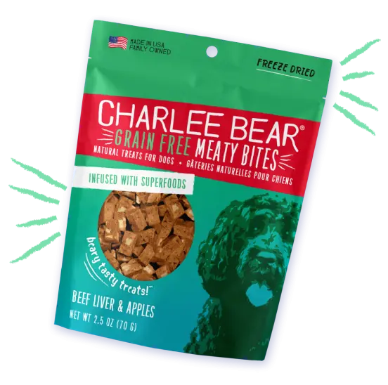 Charlee Bear Grain Free Meaty Bites Beef Liver & Apples 1