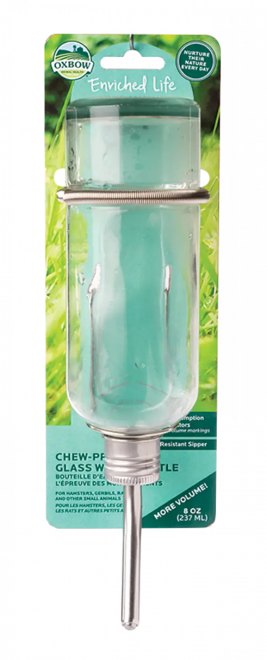Oxbow Enriched Life Chew Proof Glass Water Bottle 2