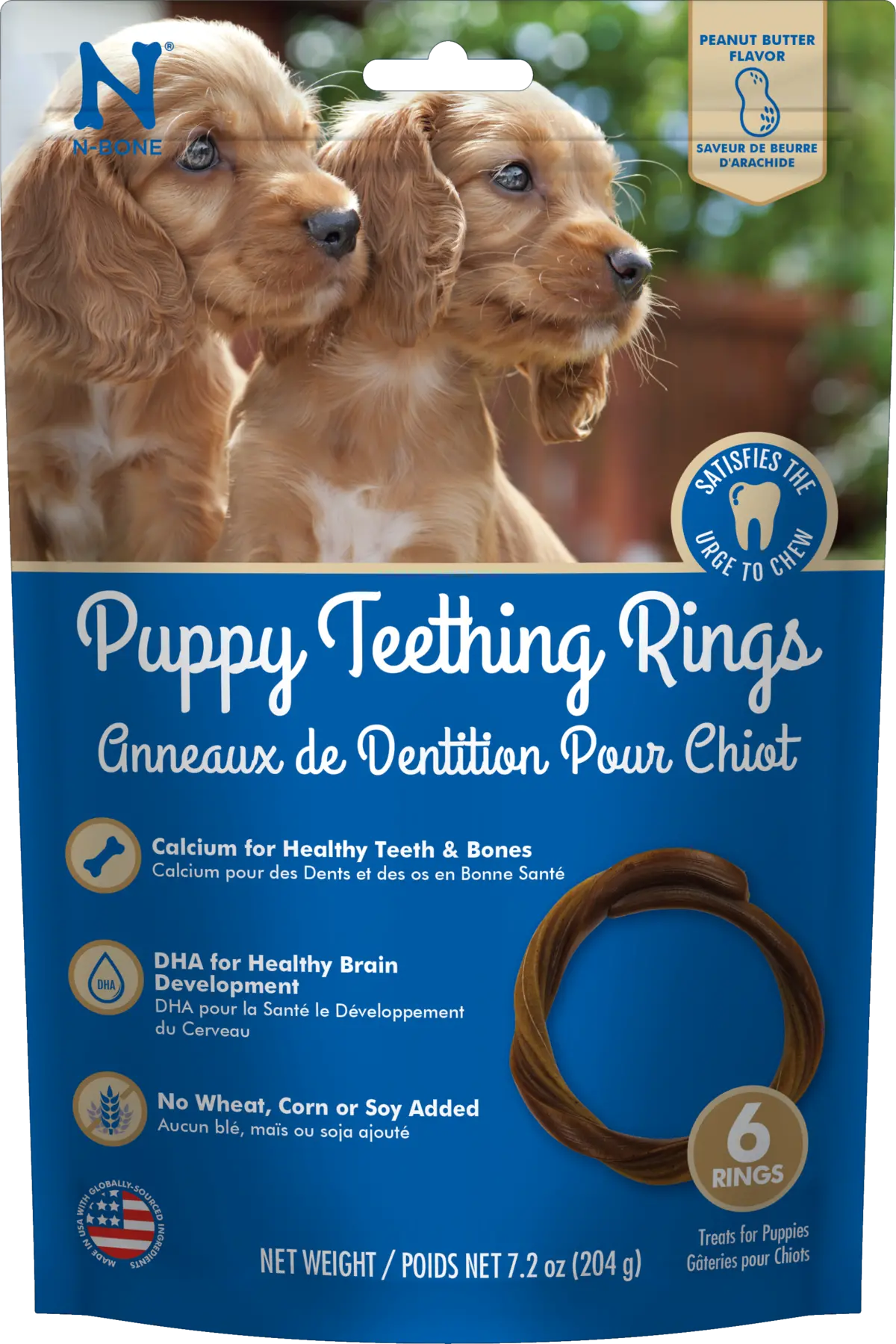 N-Bone® Puppy Teething Rings Peanut Butter 1