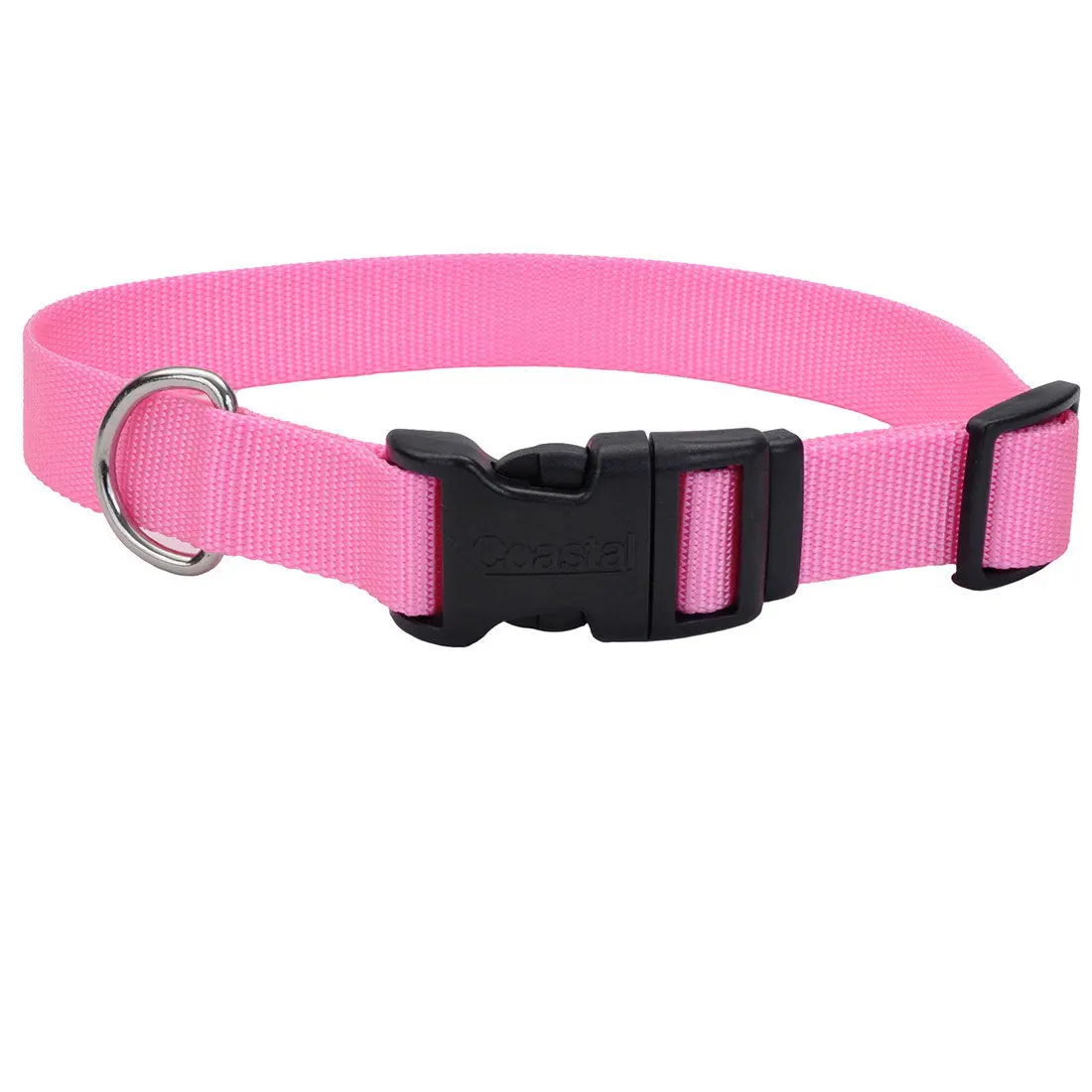 Coastal Pet Adjustable Dog Collar With Plastic Buckle, Buckle-Pink, Neck Size 18"-26" 1