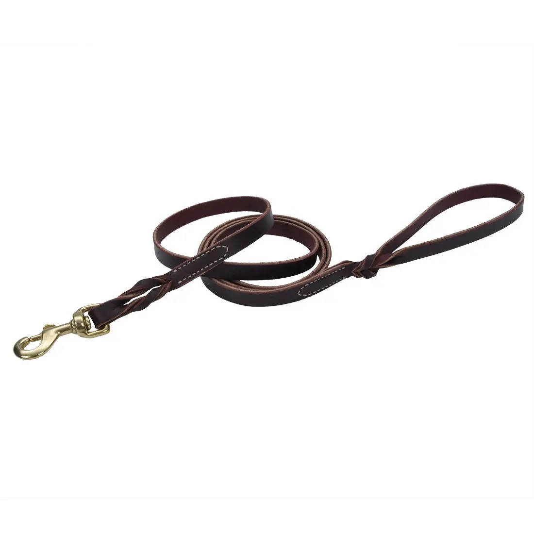 Coastal Pet Products Circle T Latigo Leather Twist Dog Leash With Solid Brass Hardware 1