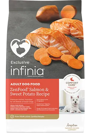 Exclusive® Infinia® Zenfood® Salmon & Sweet Potato Recipe Dog Food 1