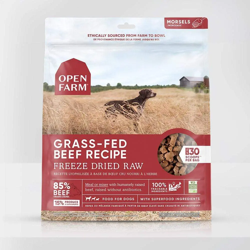 Open Farm Grass-Fed Beef Freeze Dried Raw Dog Food 1