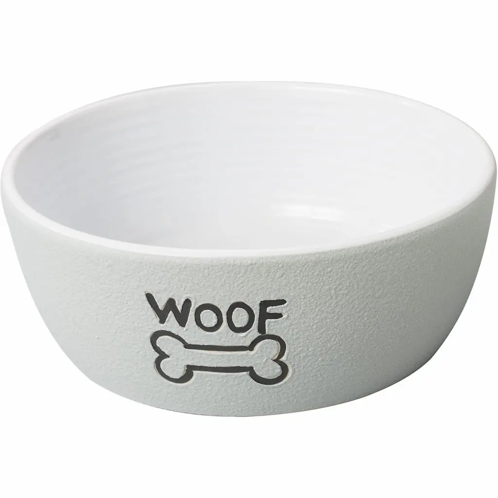 Ethical Pet Nantucket Woof Stoneware Cat Dish 1