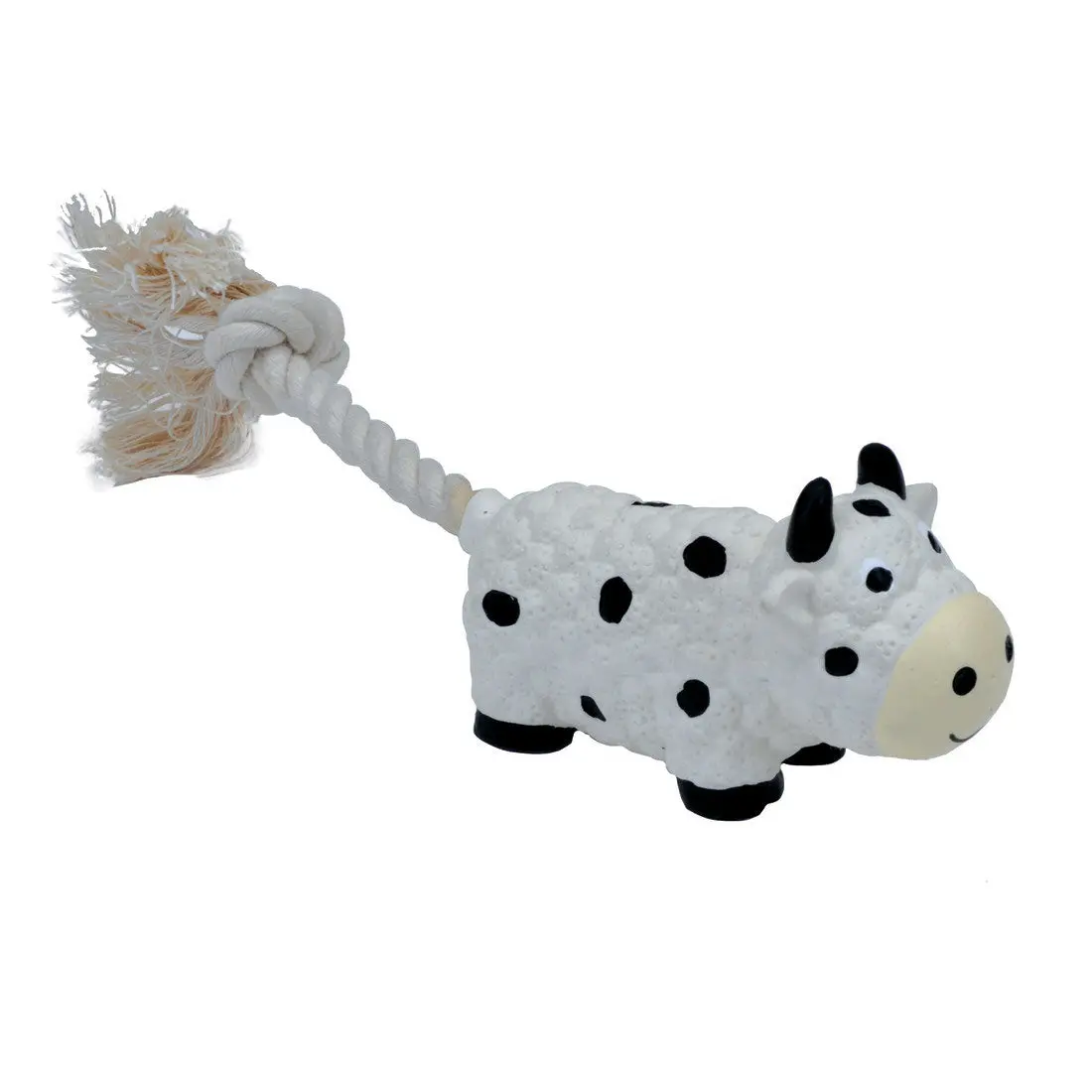 Coastal Pet Lil Pals Cow Latex & Rope Toy 1