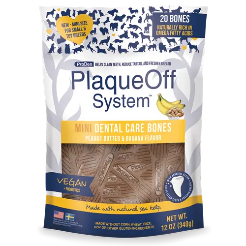Proden Plaqueoff® Peanut Butter & Banana Mini Dental Bones 1