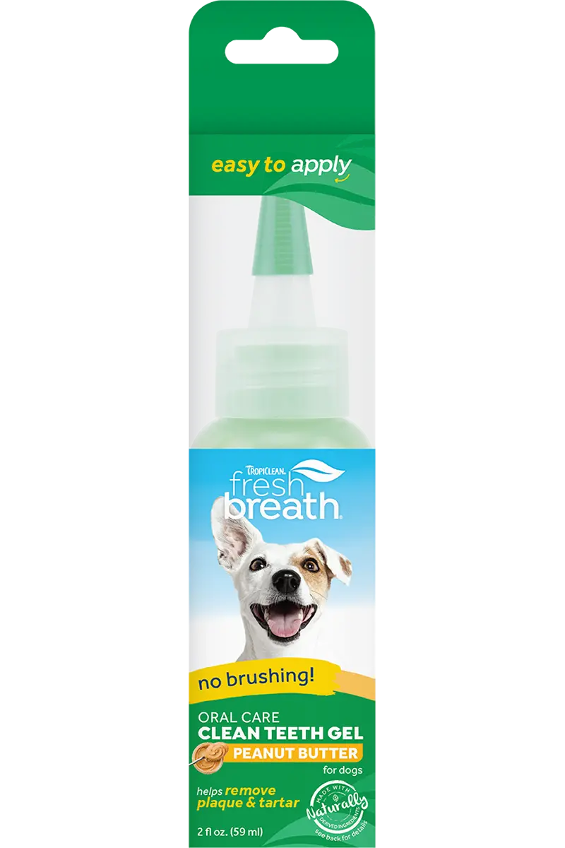 Tropiclean Fresh Breath No Brushing Peanut Butter Flavor Clean Teeth Dental & Oral Care Gel For Dogs 1