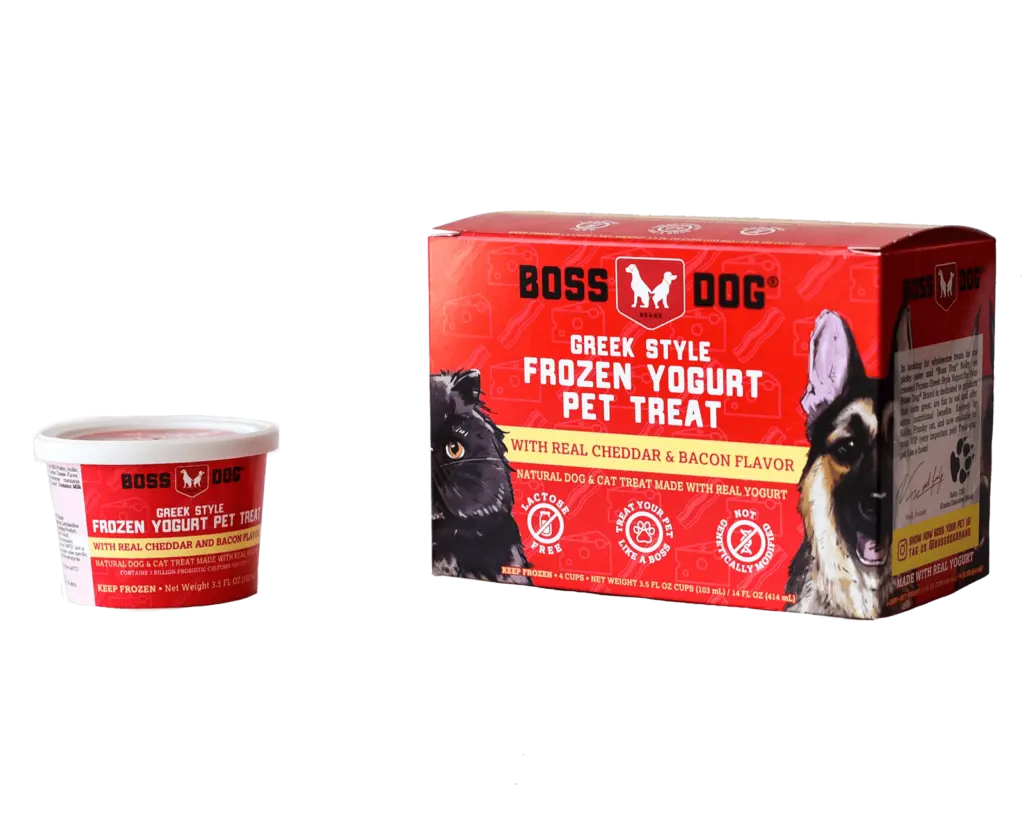 Boss Dog Greek Style Cheddar & Bacon Frozen Yogurt Pet Treat 1