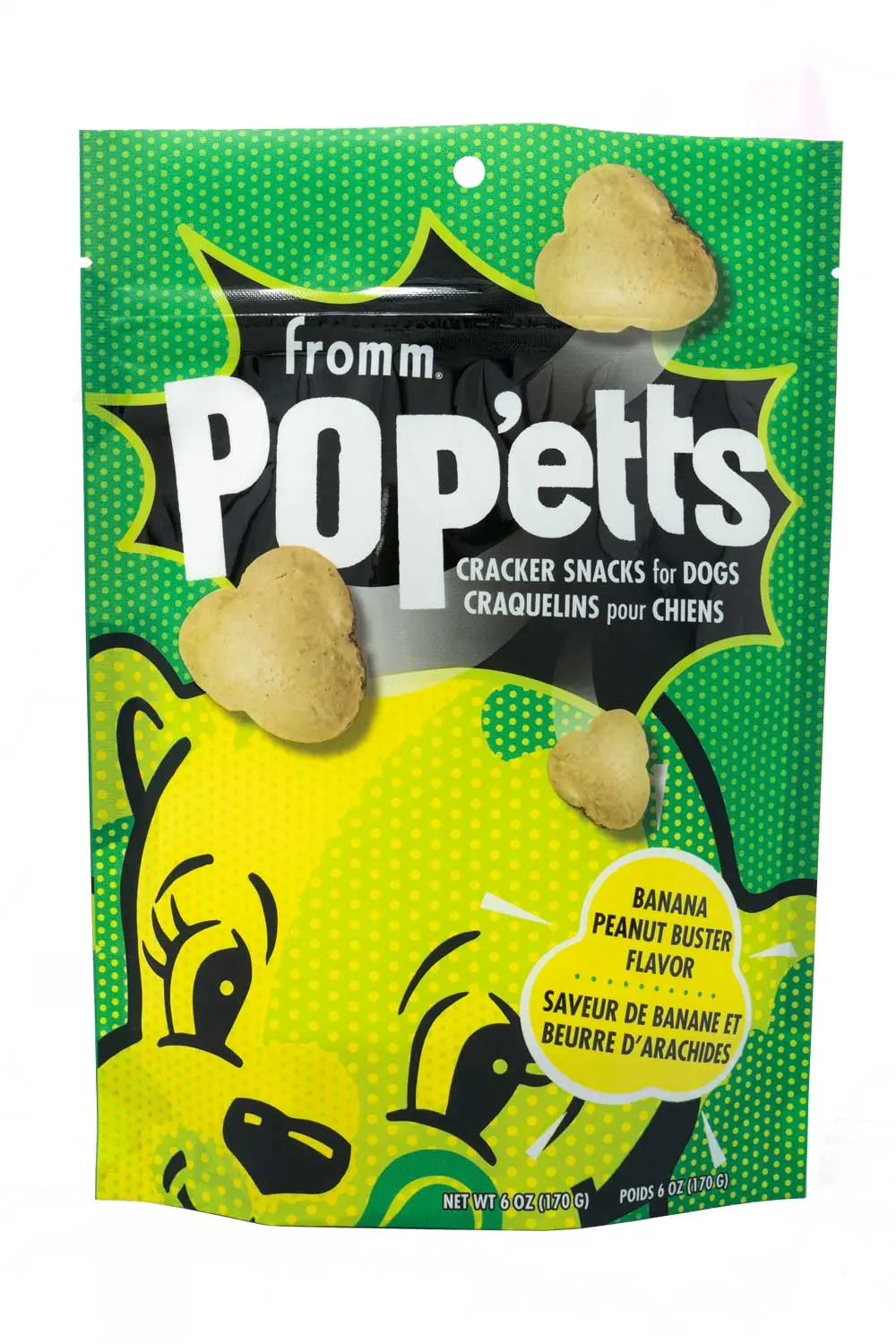 Fromm Pop'etts Banana Peanut Buster Flavor Cracker Snacks Dog Treats 1