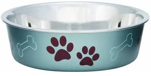 Loving Pets Blueberry-Tinted Stainless Steel Bella Dog Bowl