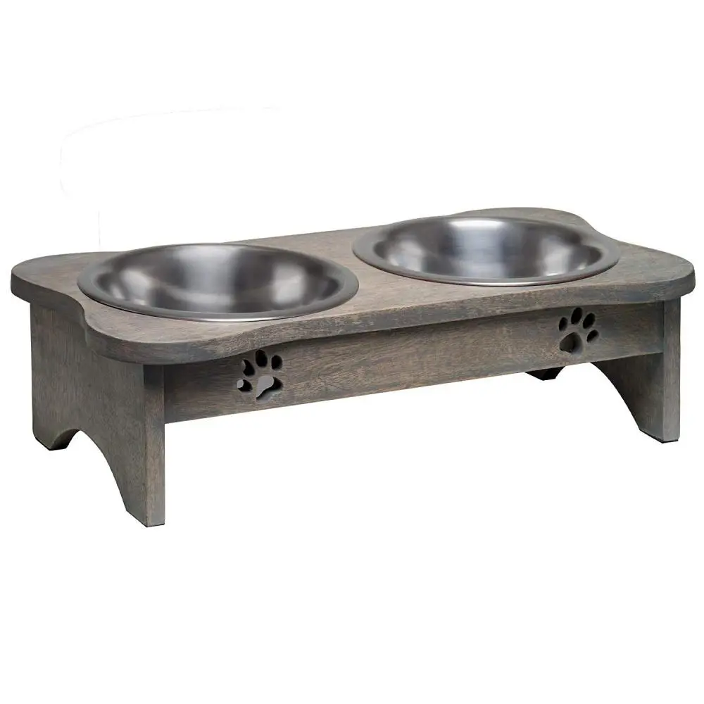 Loving Pets Wooden Modern Diner Dog Bowl 1