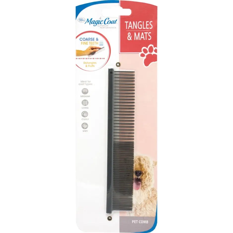 Magic Coat Pet Comb W/Coarse & Fine Teeth 1