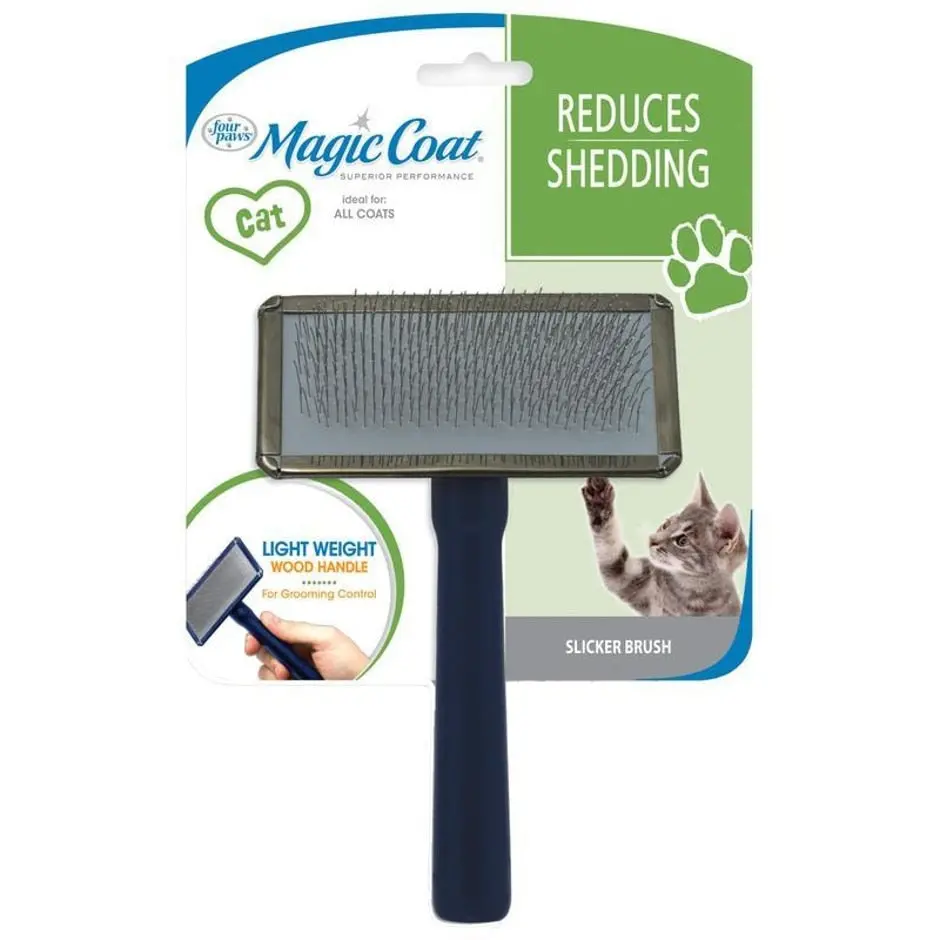 Magic Coat Slicker Brush W/Wood Handle For Cats 1