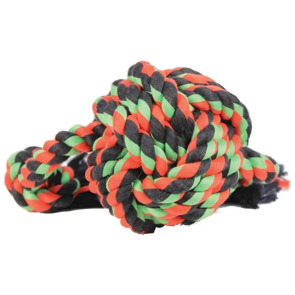 Mammoth Flossy Chew Monkey Fist Ball W/Rope Ends 1