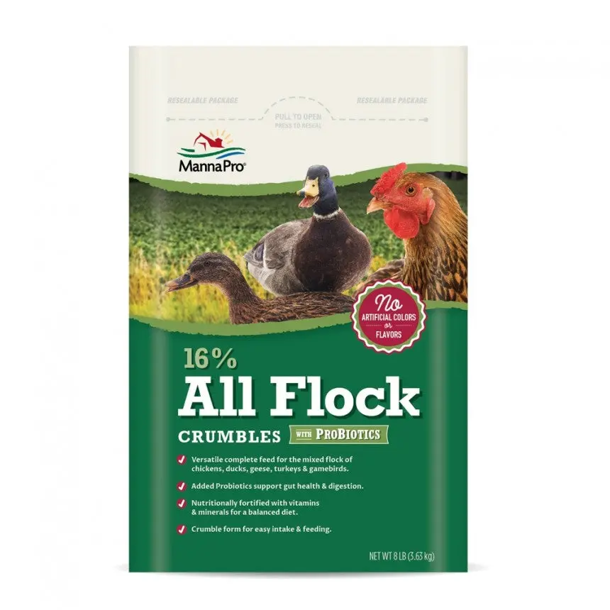Manna Pro Adult Poultry Care 16% All Flock Crumbles With Probiotic 1