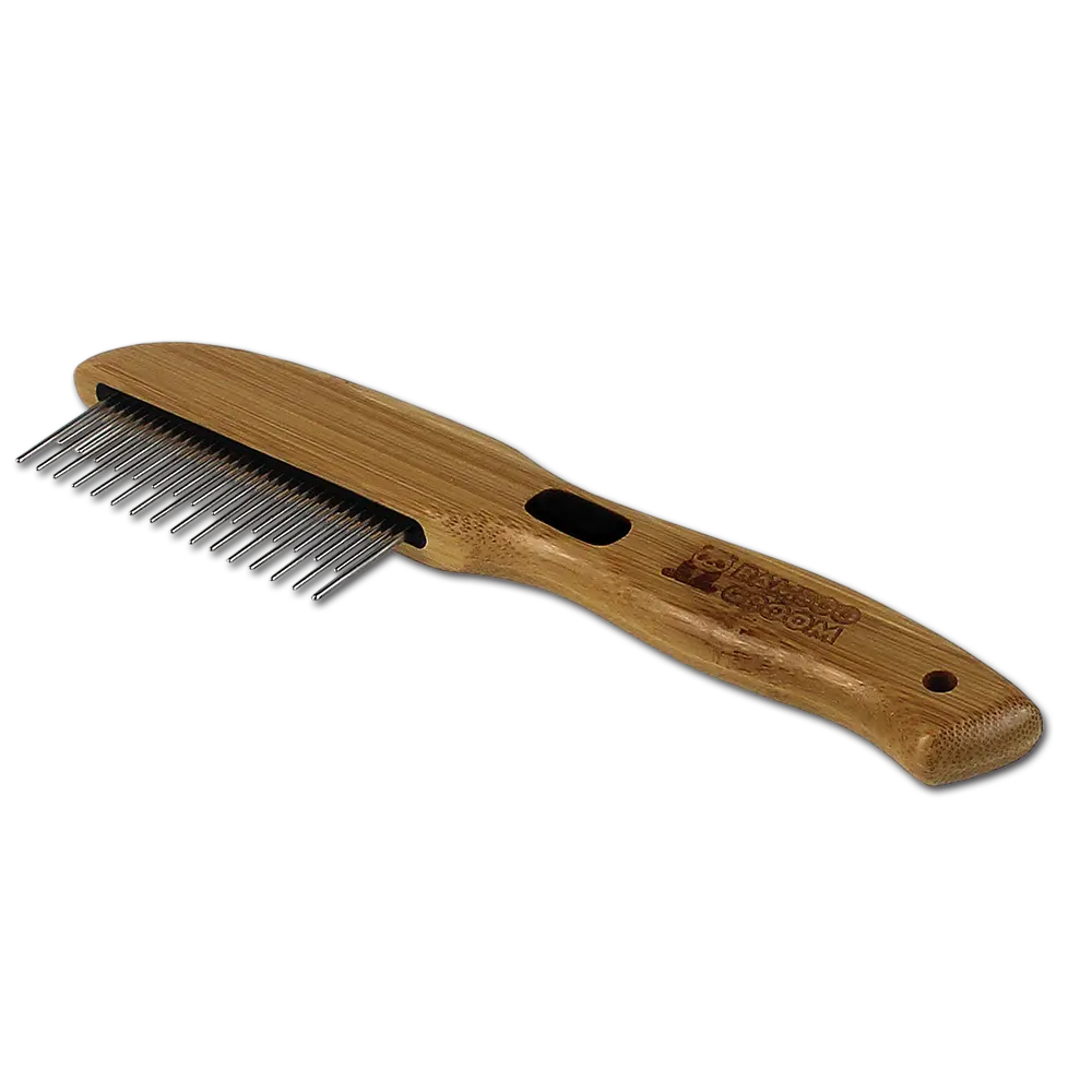 Bamboo Groom Rotating Pin Comb With 31 Rounded Pins 1
