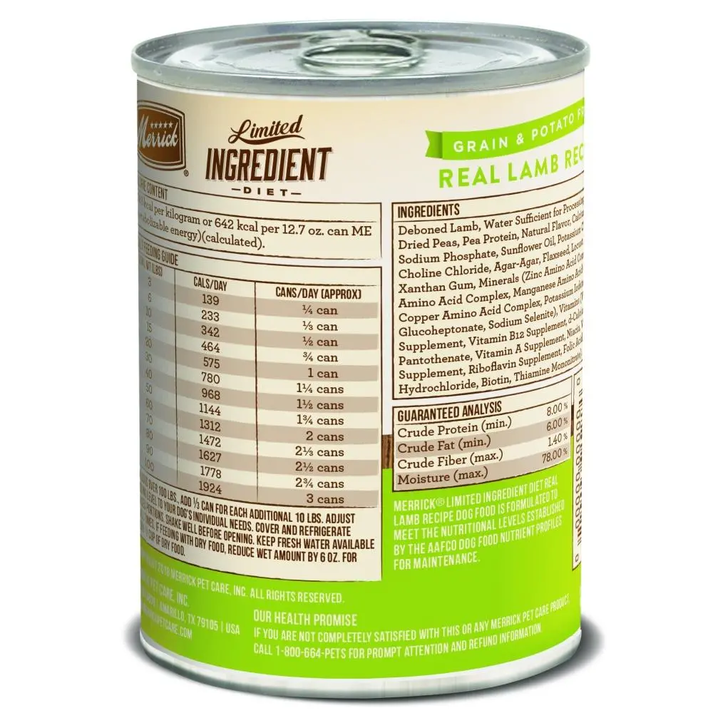 Merrick Limited Ingredient Diet Real Lamb Recipe Canned Dog Food 2