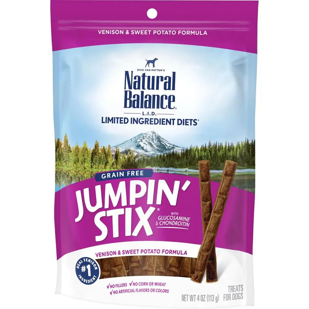 Natural Balance L.I.T. Limited Ingredient Treats Jumpin' Stix Venison & Sweet Potato Formula Dog Treats 1
