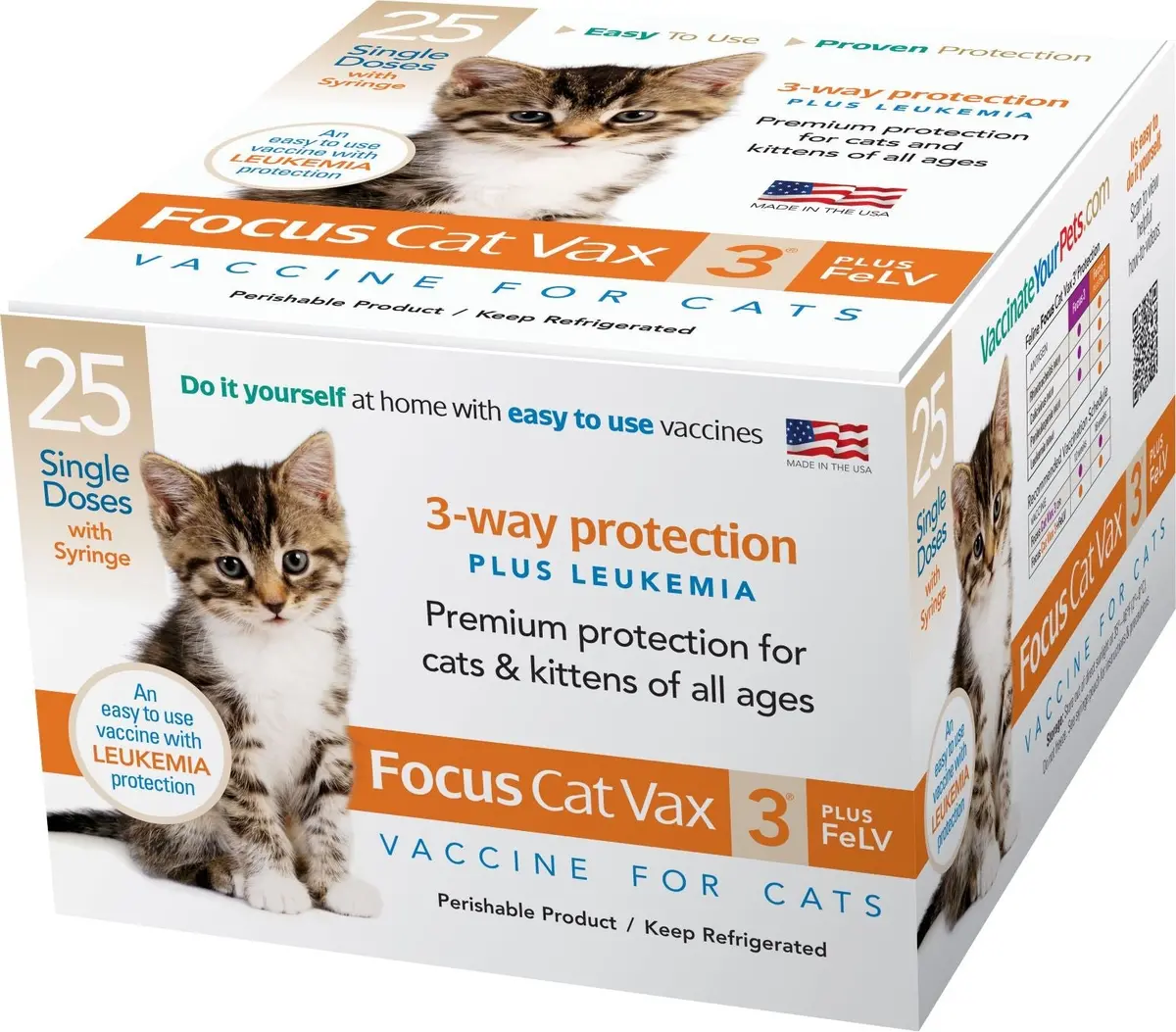 Durvet Focus Cat Vax 3® Plus Felv 1