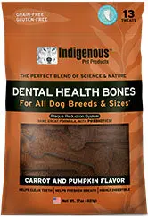 Indigenous Pet Products Dental Health Bones — Carrot & Pumpkin Flavor 1