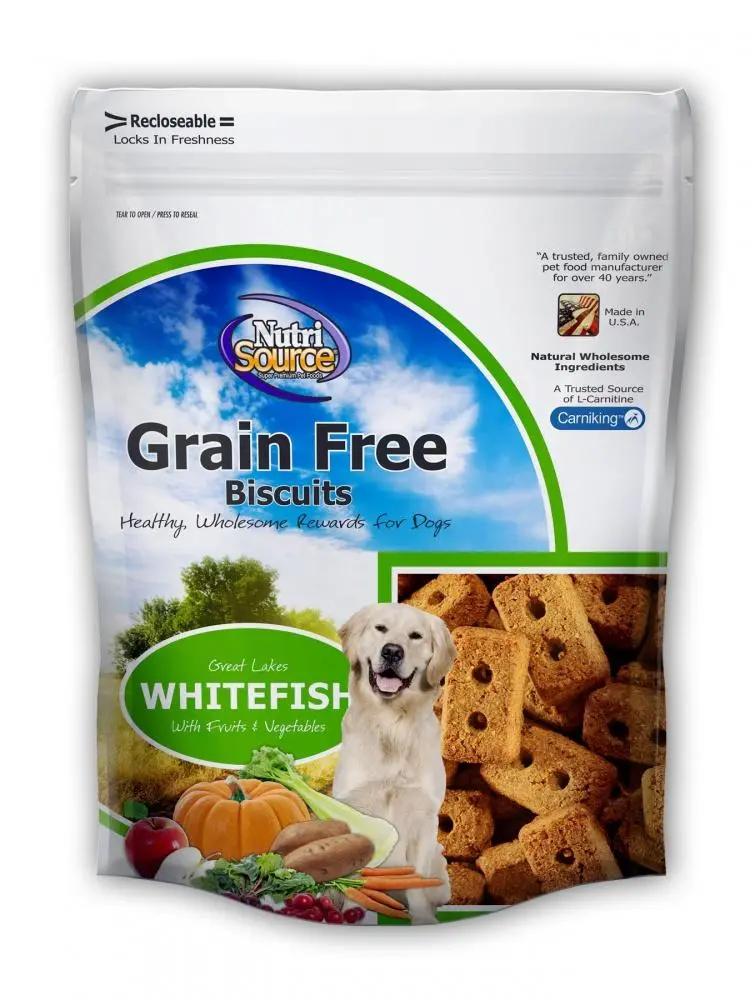 Nutrisource® Grain Free Whitefish Biscuits Dog Treats 1