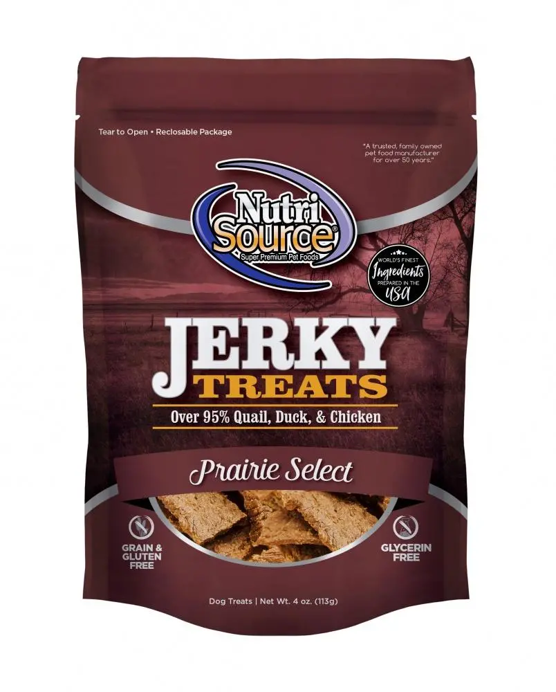 Nutrisource® Prairie Select Grain Free 95% Quail, Duck, & Chicken Jerky Dog Treats 1