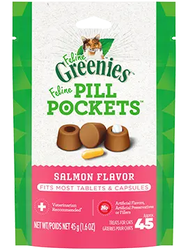 Greenies Pill Pockets Feline Treats Salmon 1.6Oz 1