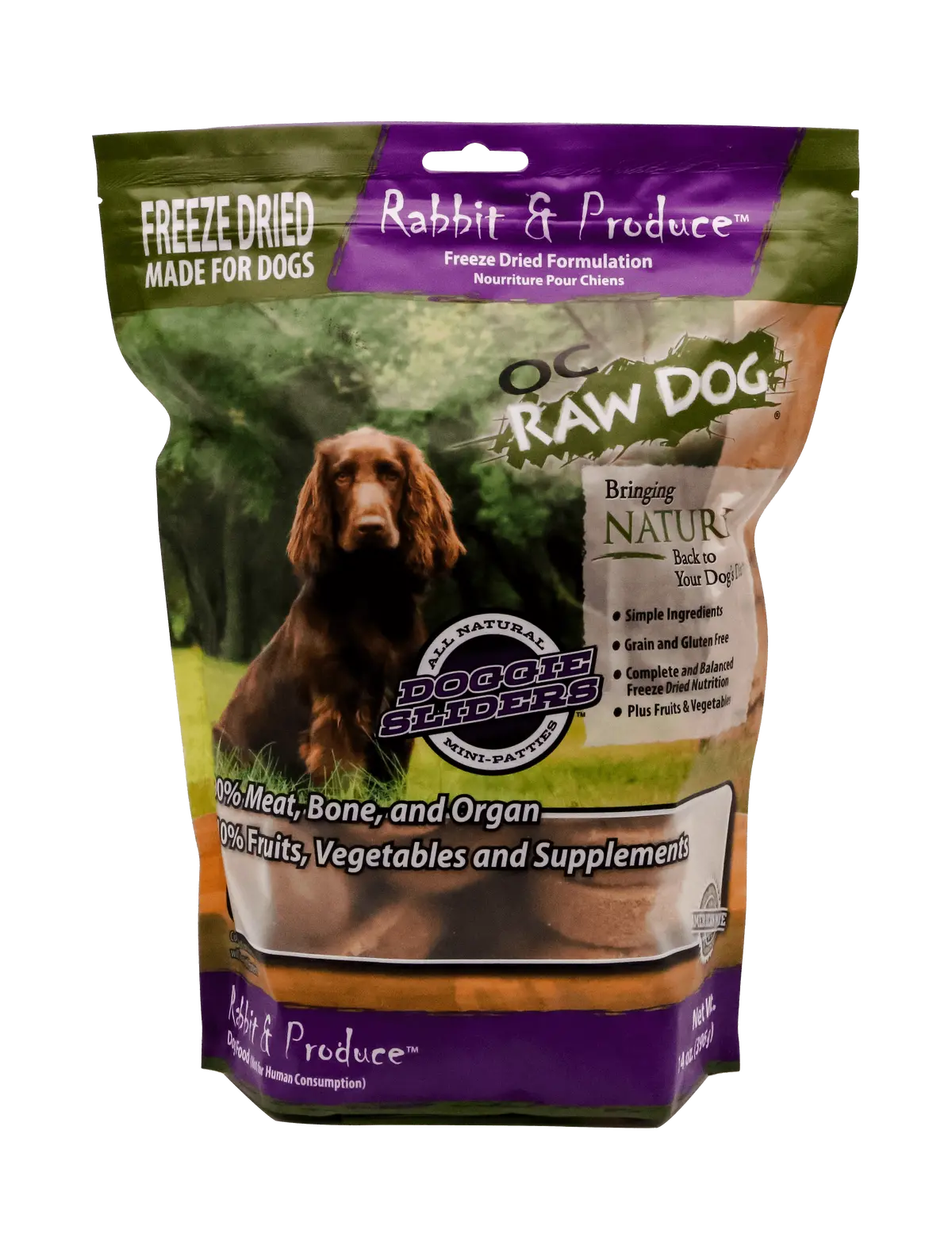 Oc Raw Dog Freeze Dried Rabbit & Produce Sliders 1