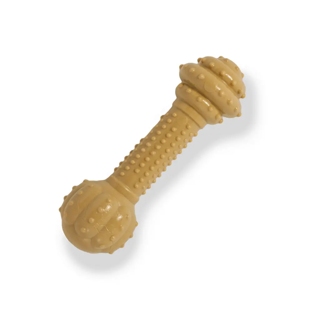 Nylabone Durachew Barbell Peanut Butter Flavor Dog Chew Toy 1