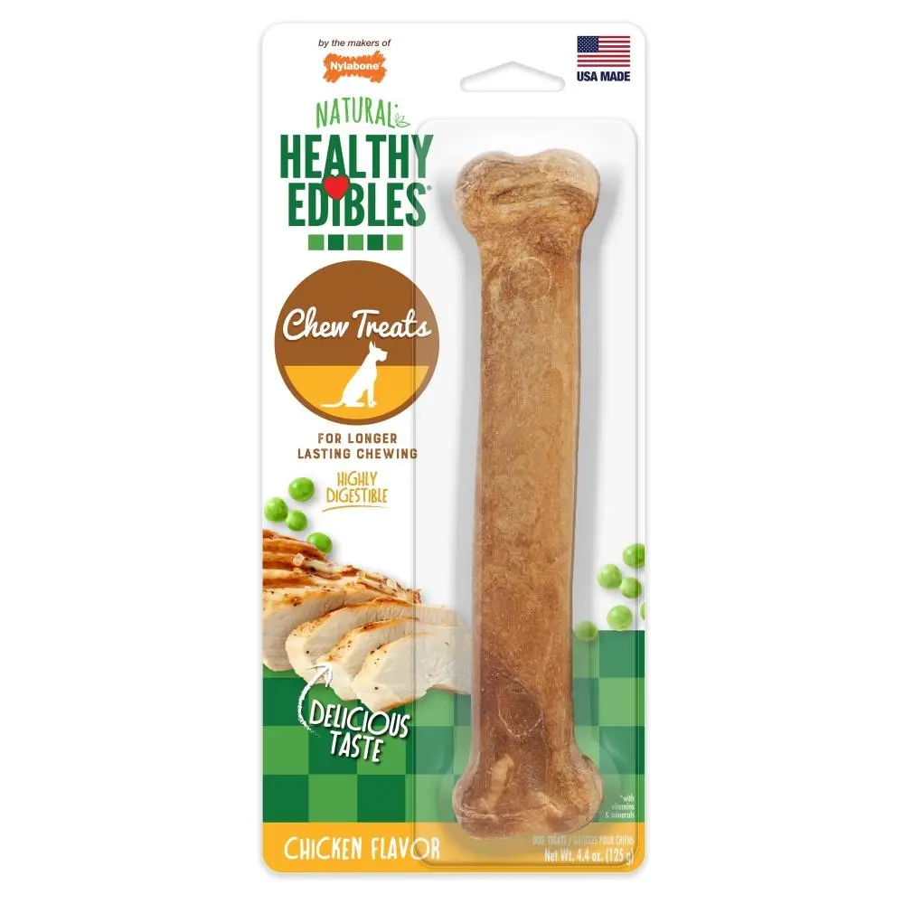 Nylabone Healthy Edibles Chicken Flavor Bone Dog Treat 1