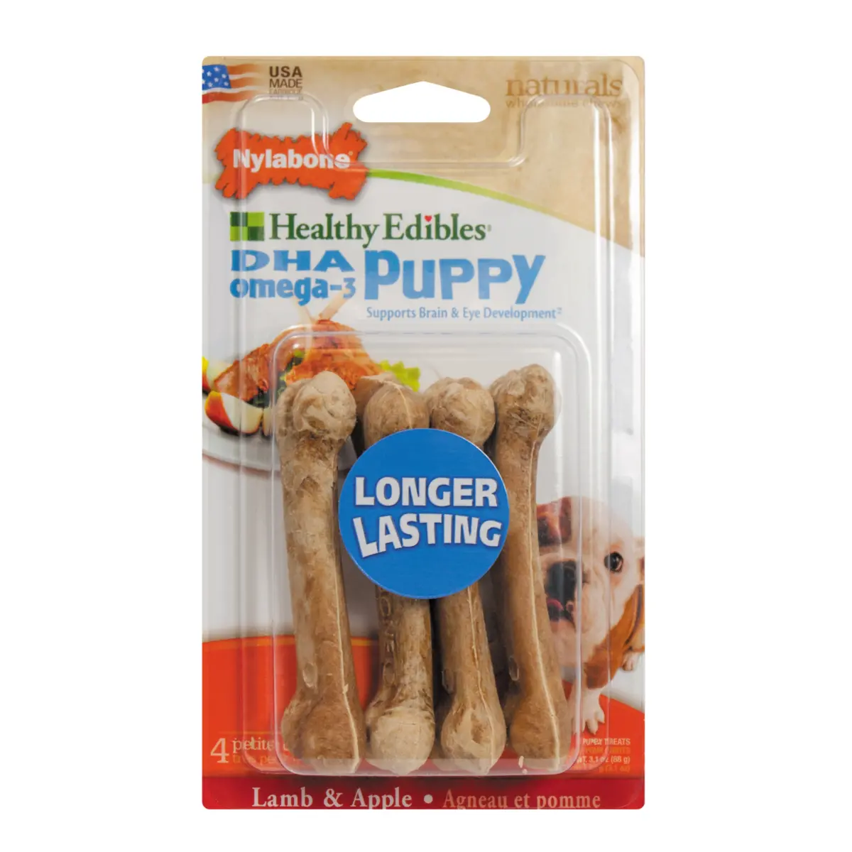 Nylabone Healthy Edibles Puppy Lamb And Apples Dog Treats 1