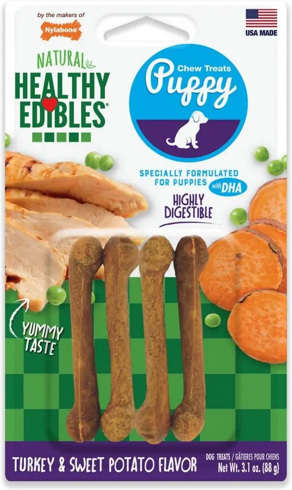 Nylabone Healthy Edibles Puppy Turkey And Sweet Potato Dog Treats 1