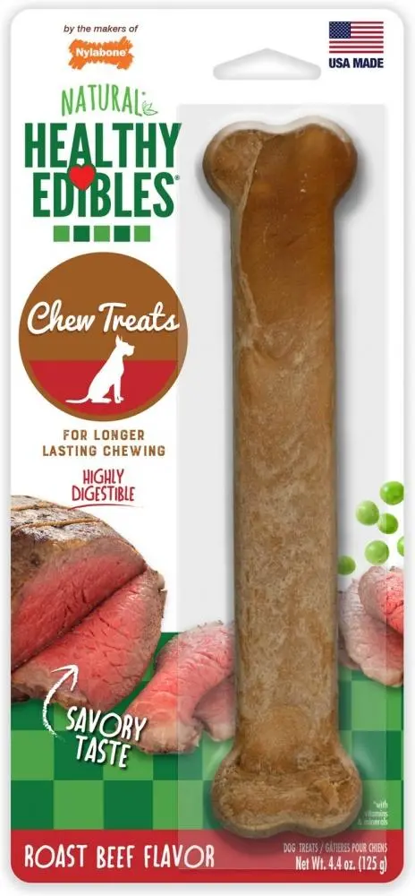Nylabone Healthy Edibles Roast Beef Flavor Bone Dog Treat 1
