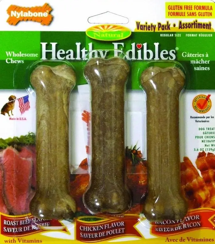 Nylabone Healthy Edibles Variety 3 Pack Bone Dog Treats 1