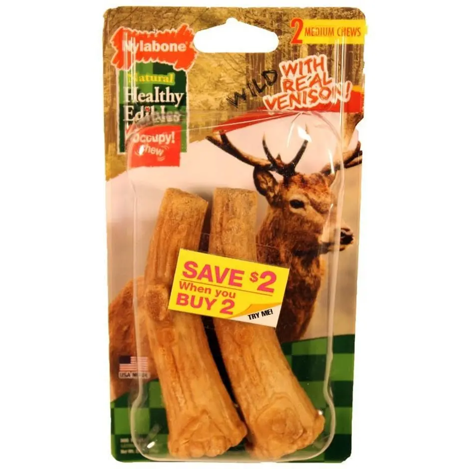 Nylabone Healthy Edibles Wild Natural Antler Chews 1