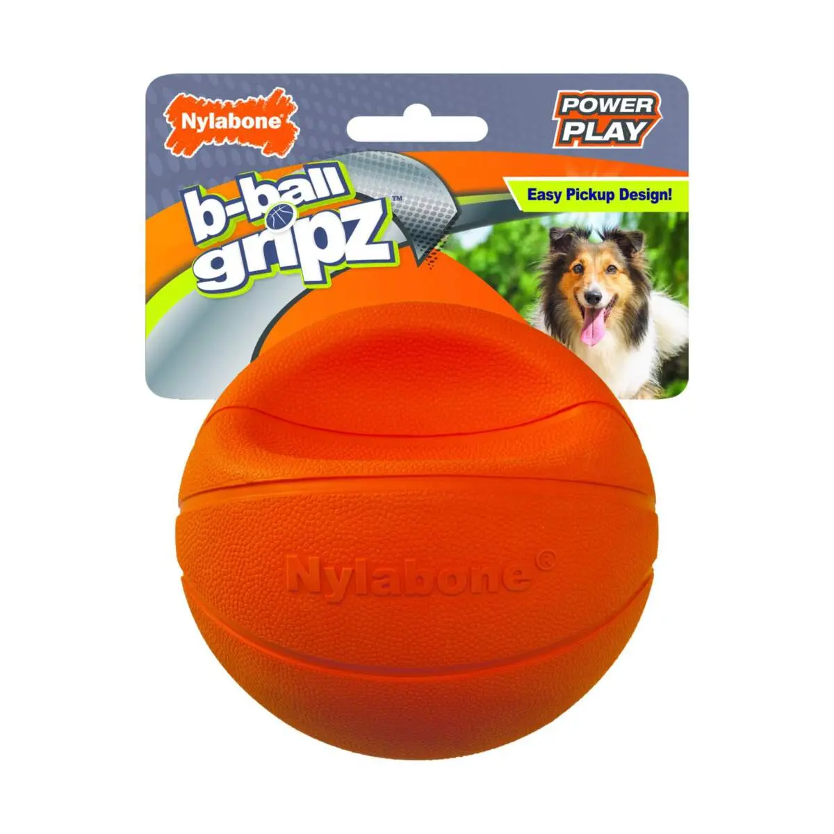 Nylabone Power Play Dog Basketball B-Ball Gripz 1