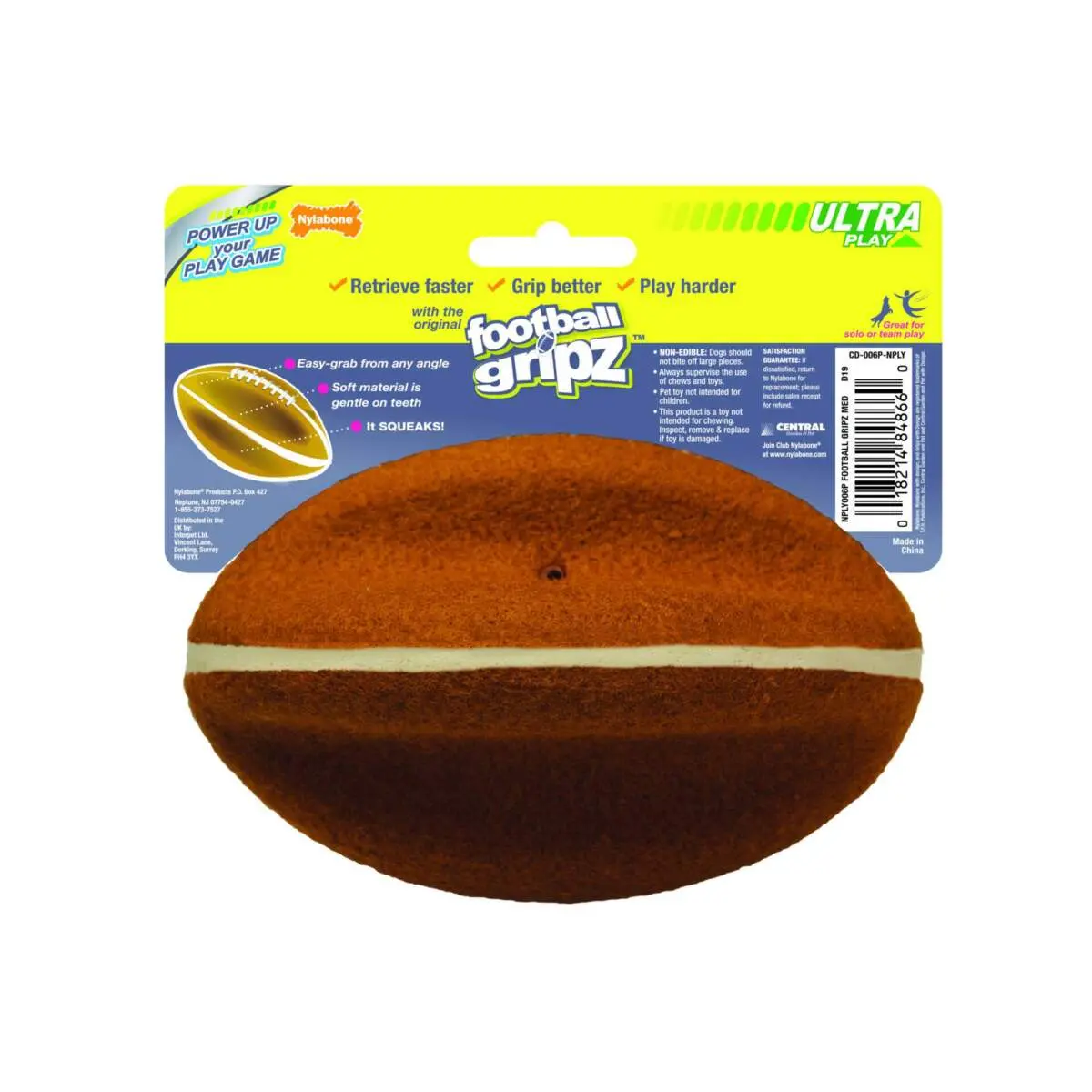 Nylabone Power Play Dog Football Gripz 2