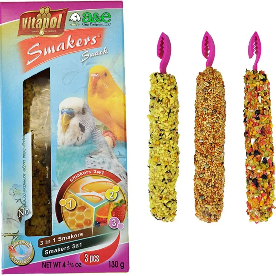 A&E Cage Treat Stick Parakeet 3In1 Mix Pack 1