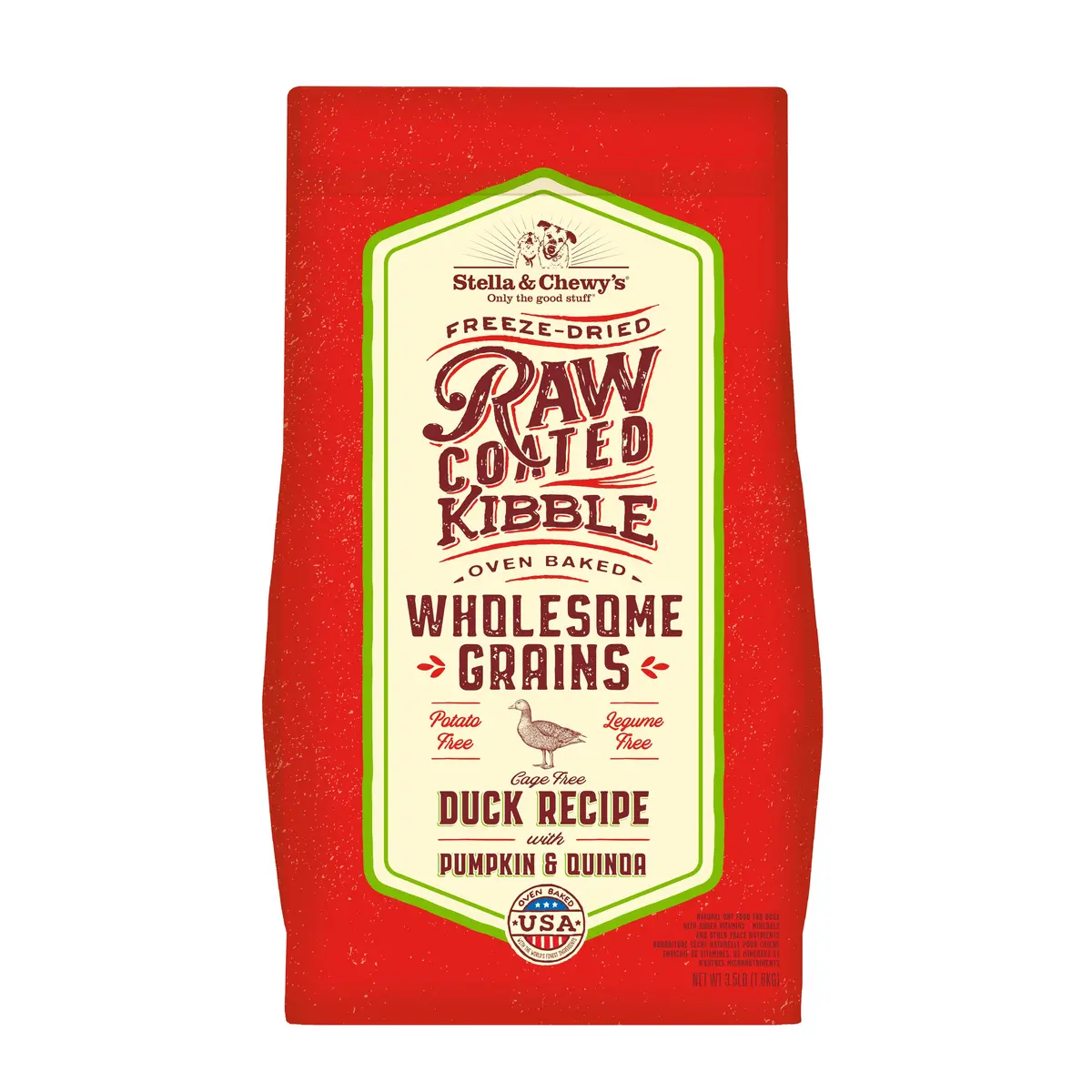 Stella & Chewy's Raw Coated Kibble With Wholesome Grains Cage Free Duck Recipe Dry Dog Food 1