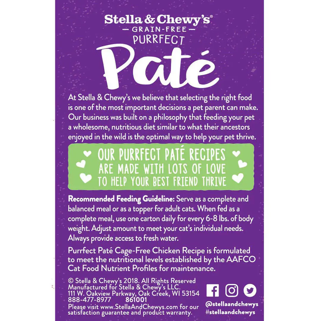 Stella & Chewy's Purrfect Pate Cage Free Chicken Recipe Wet Cat Food 2