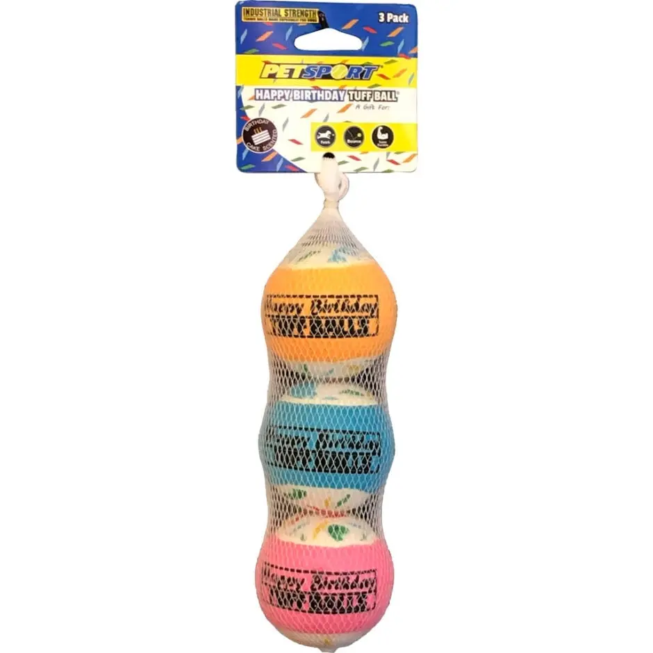 Petsport Happy Birthday Tuff Balls 1